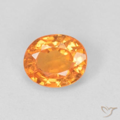 0.49ct Натуральный Ярко-оранжевый Спессартитовая пряжа, Овал, Чистота VS