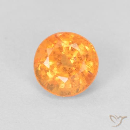 0.60ct Натуральный Интенсивный апельсин Спессартитовая пряжа, Круглый, Чистота VS