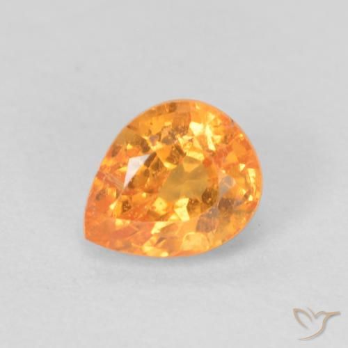 0.53ct Натуральный Средний апельсин Спессартитовая пряжа, Форма груши, Чистота VS