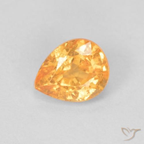 0.43ct Натуральный Ярко-оранжевый Спессартитовая пряжа, Форма груши, Чистота VS