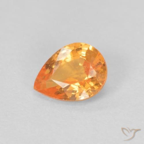 0.39ct Натуральный Ярко-оранжевый Спессартитовая пряжа, Форма груши, VVS-VS