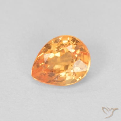 0.43ct Натуральный Ярко-оранжевый Спессартитовая пряжа, Форма груши, VVS-VS