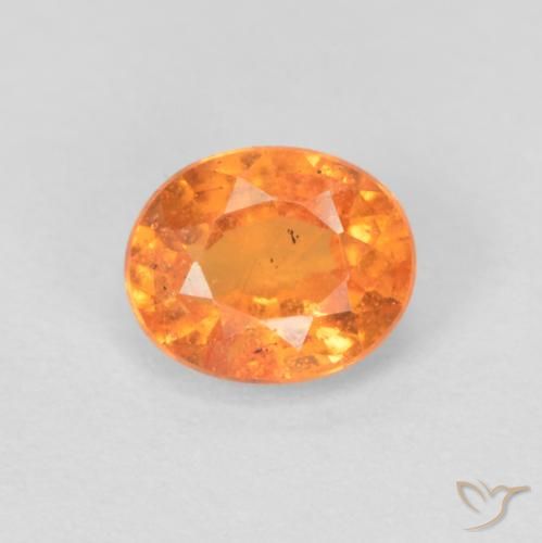 0.54ct Натуральный Средний апельсин Спессартитовая пряжа, Овал, VS-SI