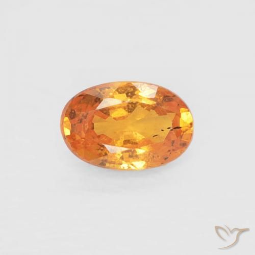 0.37ct Натуральный Абрикос Апельсин Спессартитовая пряжа, Овал, Чистота VS