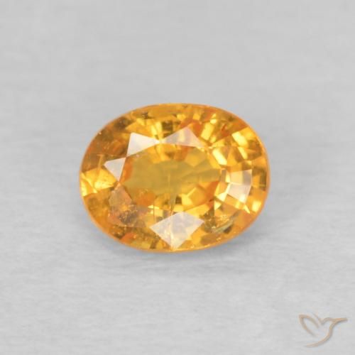 0.46ct Натуральный Средний апельсин Спессартитовая пряжа, Овал, VS-SI