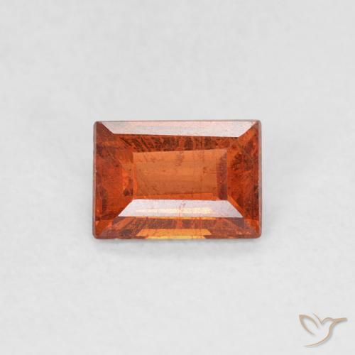 0.56ct Натуральный Средний апельсин Спессартитовая пряжа, Огранка Багет, SI