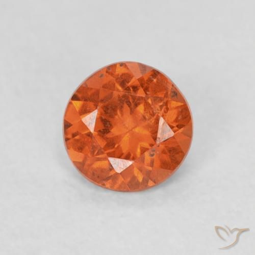 0.37ct Натуральный Янтарный Апельсин Спессартитовая пряжа, Круглый, SI