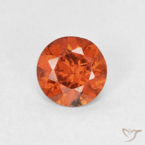 0.51ct Натуральный Янтарный Апельсин Спессартитовая пряжа, Круглый, SI