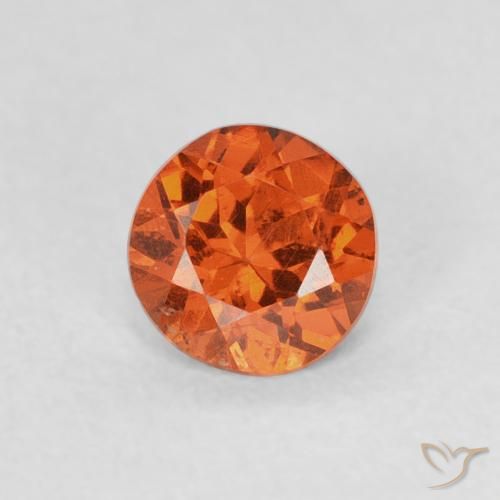 0.57ct Натуральный Янтарный Апельсин Спессартитовая пряжа, Круглый, SI