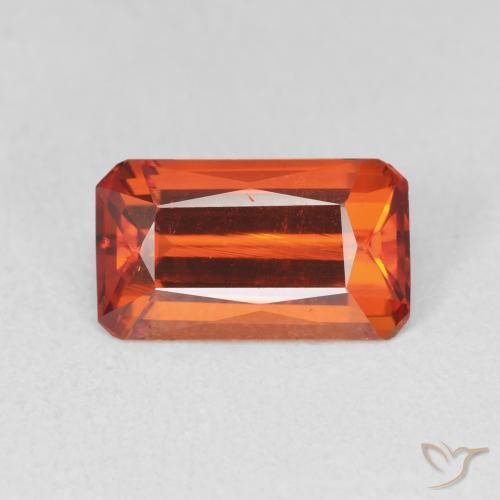3.57ct Натуральный Огонь Оранжевый Спессартитовая пряжа, Изумрудная огранка, VVS-VS