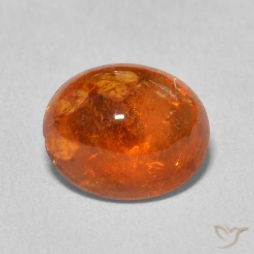4.78ct Натуральный Красновато-оранжевый Спессартитовая пряжа, Овал, Прозрачный