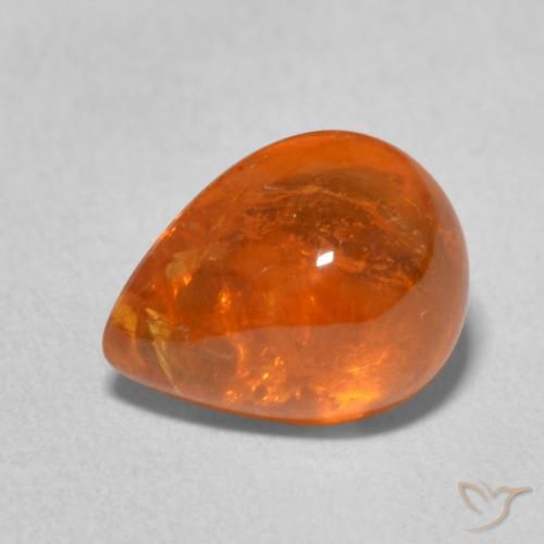 3.99ct Натуральный Красновато-оранжевый Спессартитовая пряжа, Форма груши, Прозрачный