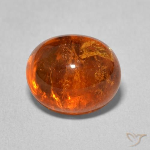 4.92ct Натуральный Огонь Оранжевый Спессартитовая пряжа, Овал, Прозрачный