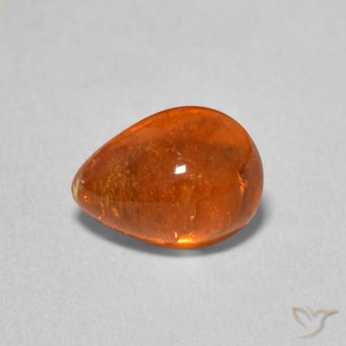 2.18ct Натуральный Янтарный Апельсин Спессартитовая пряжа, Форма груши, Прозрачный