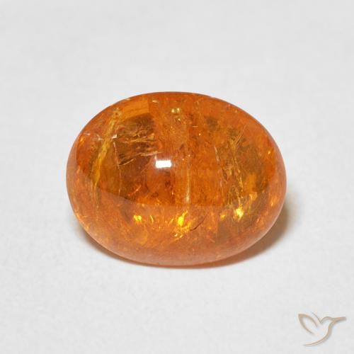 3.93ct Натуральный Янтарный Апельсин Спессартитовая пряжа, Овал, Прозрачный