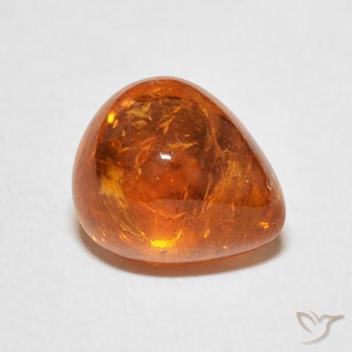 3.88ct Натуральный Темно-оранжевый Спессартитовая пряжа, Форма груши, Прозрачный