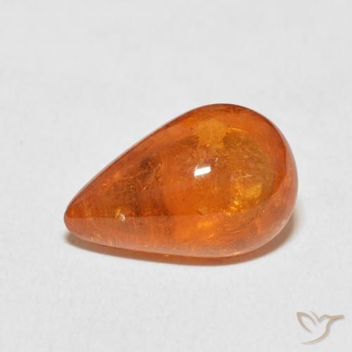 6.49ct Натуральный Красновато-оранжевый Спессартитовая пряжа, Форма груши, Прозрачный