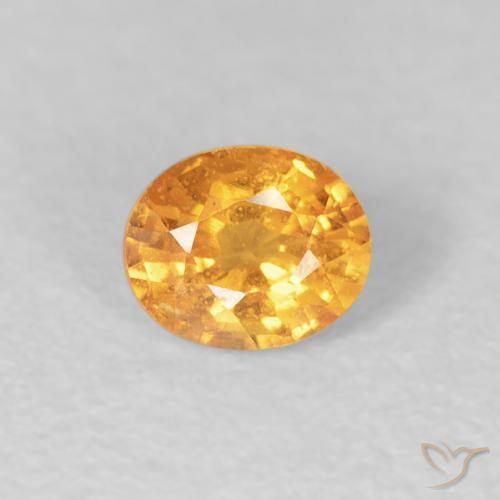 0.54ct Натуральный Оранжево-золотой Спессартитовая пряжа, Овал, Чистота VS