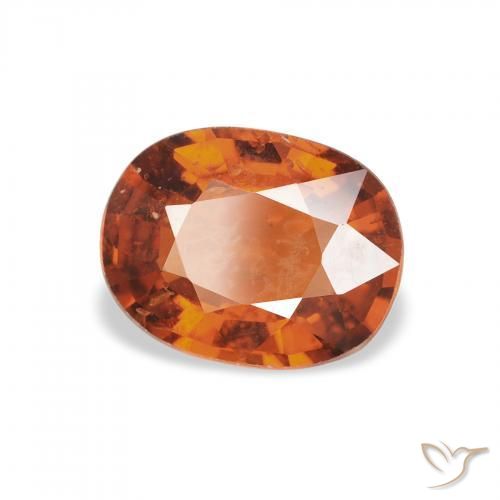 1.44 карата, натуральный Medium Dark-Orange Спессартитовая пряжа, Овал, VS-SI