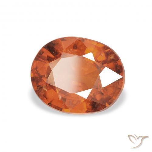 1.28 карата, натуральный Medium Dark-Orange Спессартитовая пряжа, Овал, VS-SI