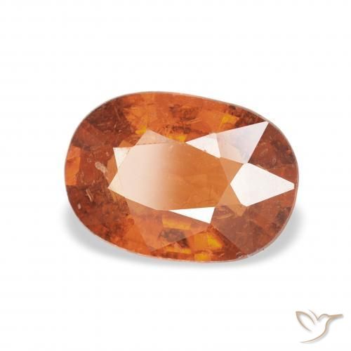 1.34 карата, натуральный Medium Dark-Orange Спессартитовая пряжа, Овал, VS-SI