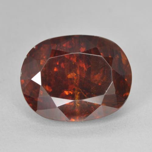 12.19ct Натуральный Темно-оранжевый Сфалерит, Овал, SI-I1