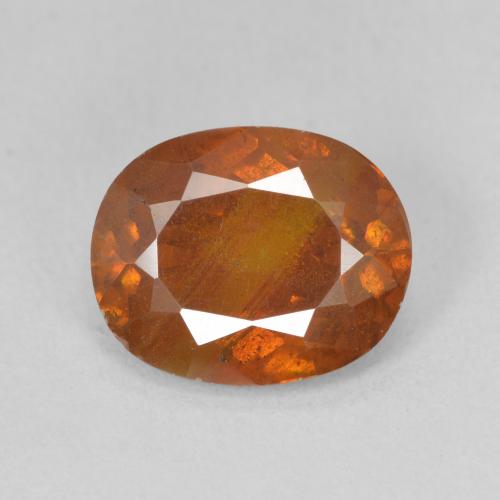 4.33ct Натуральный Теплый апельсин Сфалерит, Овал, SI-I1