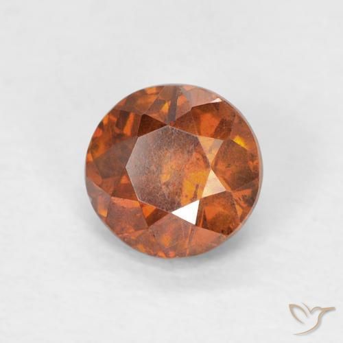 0.79 карата, натуральный Medium Dark-Orange Сфалерит, Круглый, SI-I1