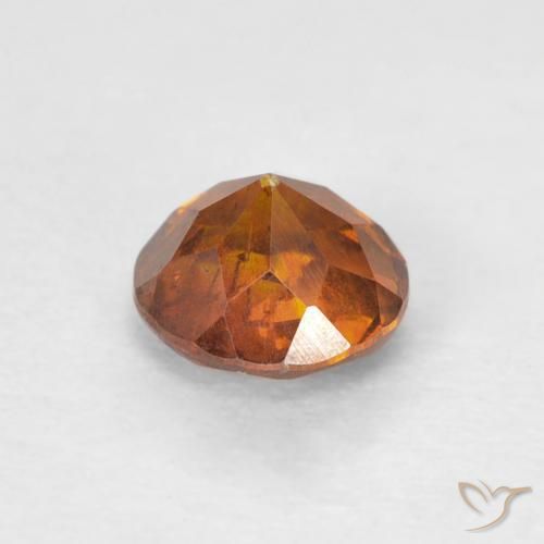 0.79 карата, натуральный Medium Dark-Orange Сфалерит, Круглый, SI-I1