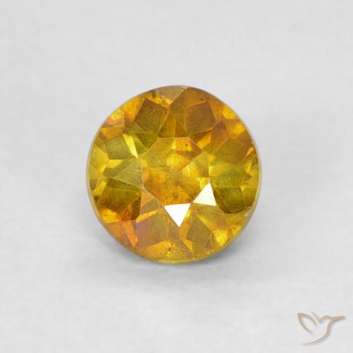 0.49ct Натуральный Абрикос Апельсин Сфалерит, Круглый, SI-I1