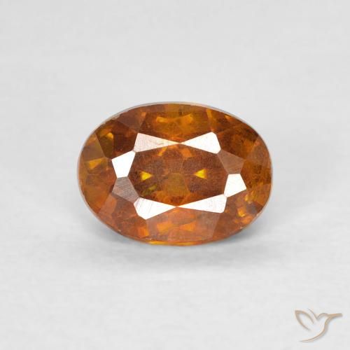 0.81ct Натуральный Темно-оранжевый Сфалерит, Овал, SI-I1