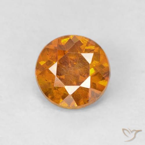 0.53ct Натуральный Земля Оранжевый Сфалерит, Круглый, SI-I1