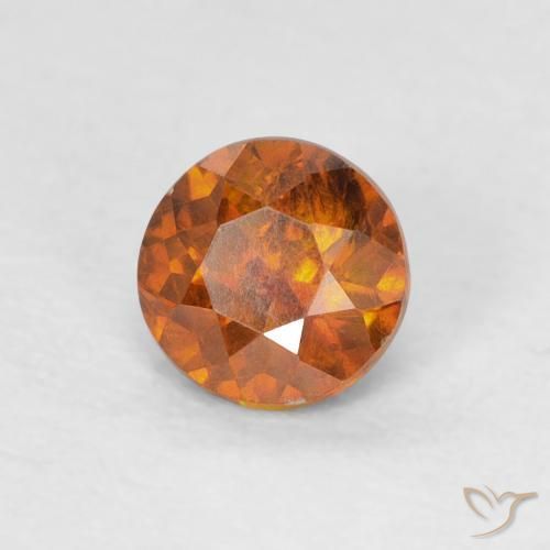 0.56 карата, натуральный Medium Dark-Orange Сфалерит, Круглый, SI-I1