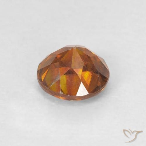 0.56 карата, натуральный Medium Dark-Orange Сфалерит, Круглый, SI-I1