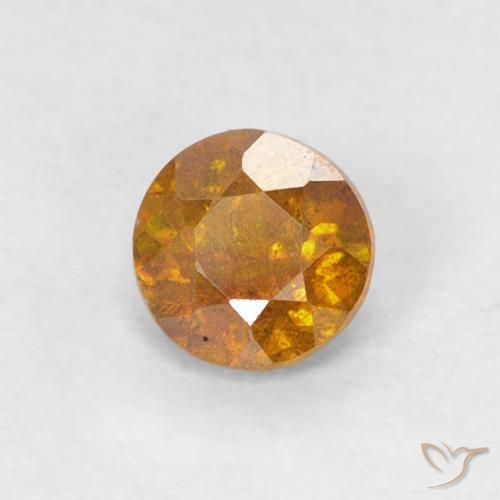0.38ct Натуральный Земля Оранжевый Сфалерит, Круглый, SI-I1