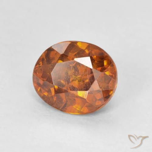 1.28 карата, натуральный Medium Dark-Orange Сфалерит, Овал, SI-I1