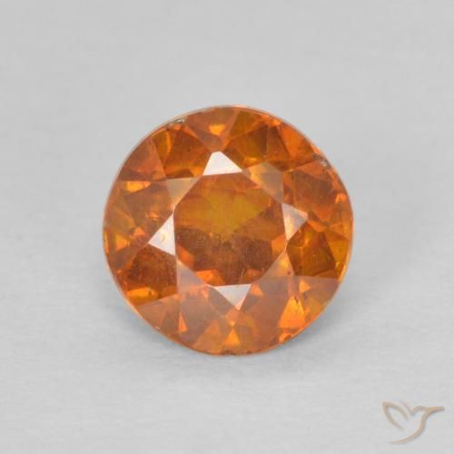 0.79ct Натуральный Medium Dark-Orange Сфалерит, Круглый, SI-I1