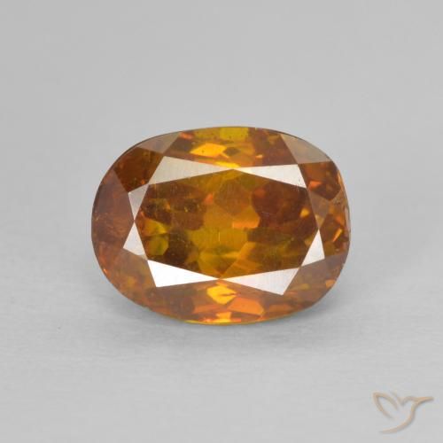 2.08ct Натуральный Темно-оранжевый Сфалерит, Овал, SI-I1