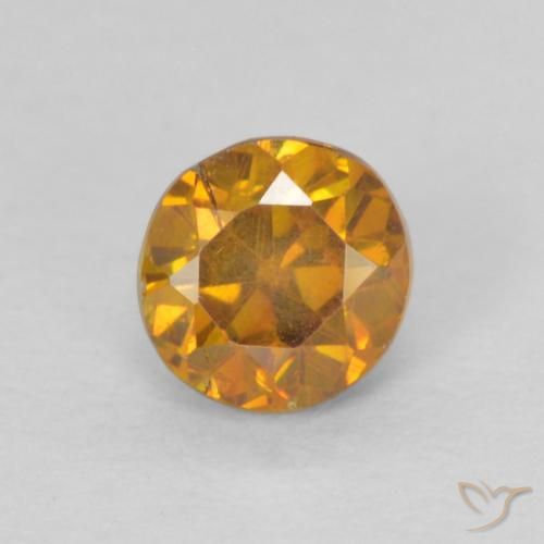 0.46ct Натуральный Коричневато-оранжевый Сфалерит, Круглый, SI-I1