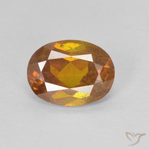 1.48ct Натуральный Темно-оранжевый Сфалерит, Овал, SI-I1