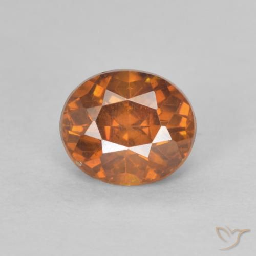 0.93ct Натуральный Темно-оранжевый Сфалерит, Овал, SI-I1