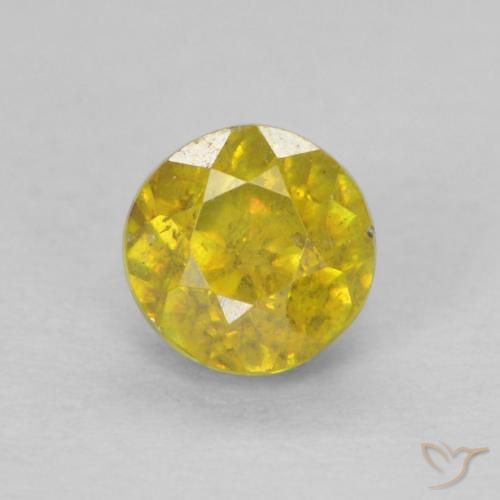 0.55ct Натуральный Кибер-желтый Сфалерит, Круглый, VS-SI