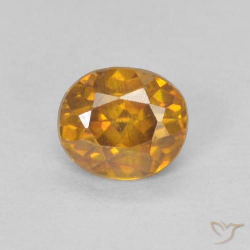 0.42ct Натуральный Медово-оранжевый Сфалерит, Овал, VS-SI