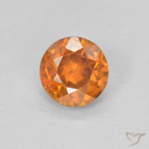 0.32ct Натуральный Ярко-оранжевый Сфалерит, Круглый, VS-SI