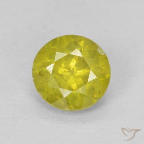 0.44ct Натуральный Pineapple yellow Сфалерит, Круглый, SI-I1