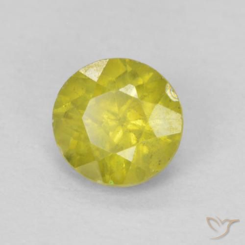 0.44 карата, натуральный Pineapple yellow Сфалерит, Круглый, SI-I1