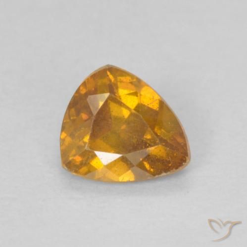0.32ct Натуральный Оранжево-золотой Сфалерит, Триллион, VS-SI