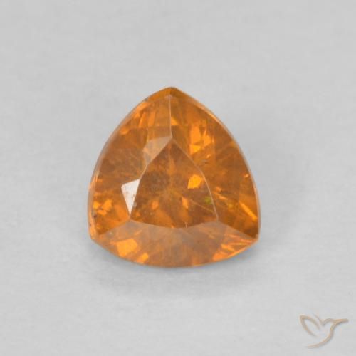 0.38ct Натуральный Темно-оранжевый Сфалерит, Триллион, VS-SI