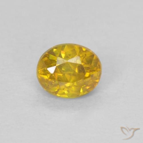 0.28ct Натуральный Золотисто-Апельсиновый Сфалерит, Овал, VS-SI
