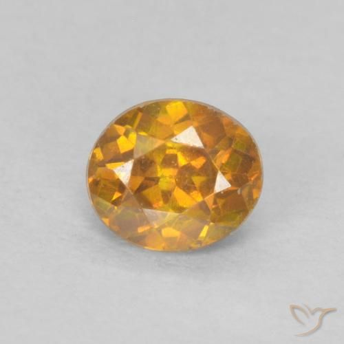 0.37ct Натуральный Оранжево-золотой Сфалерит, Овал, VS-SI